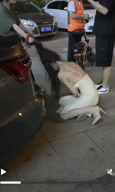 白裙女子被抓头发跳河事件-《白裙女子被抓头发跳河》小三疑云始末-湘E车牌女子坠河后续无广告高清播放